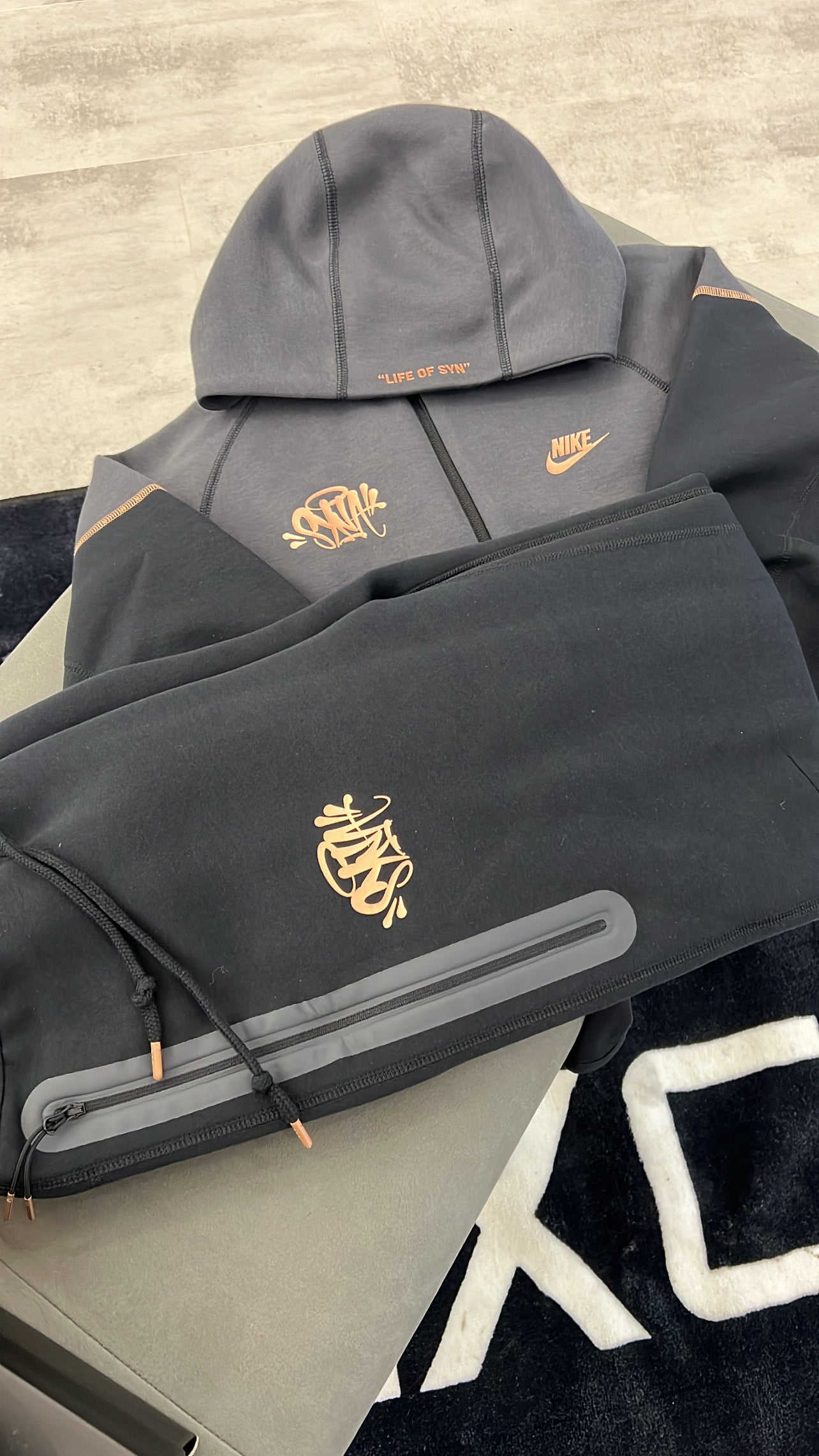 Nike Tech Fleece Tracksuit x Syna World x Central Cee (Black Rose Gold)