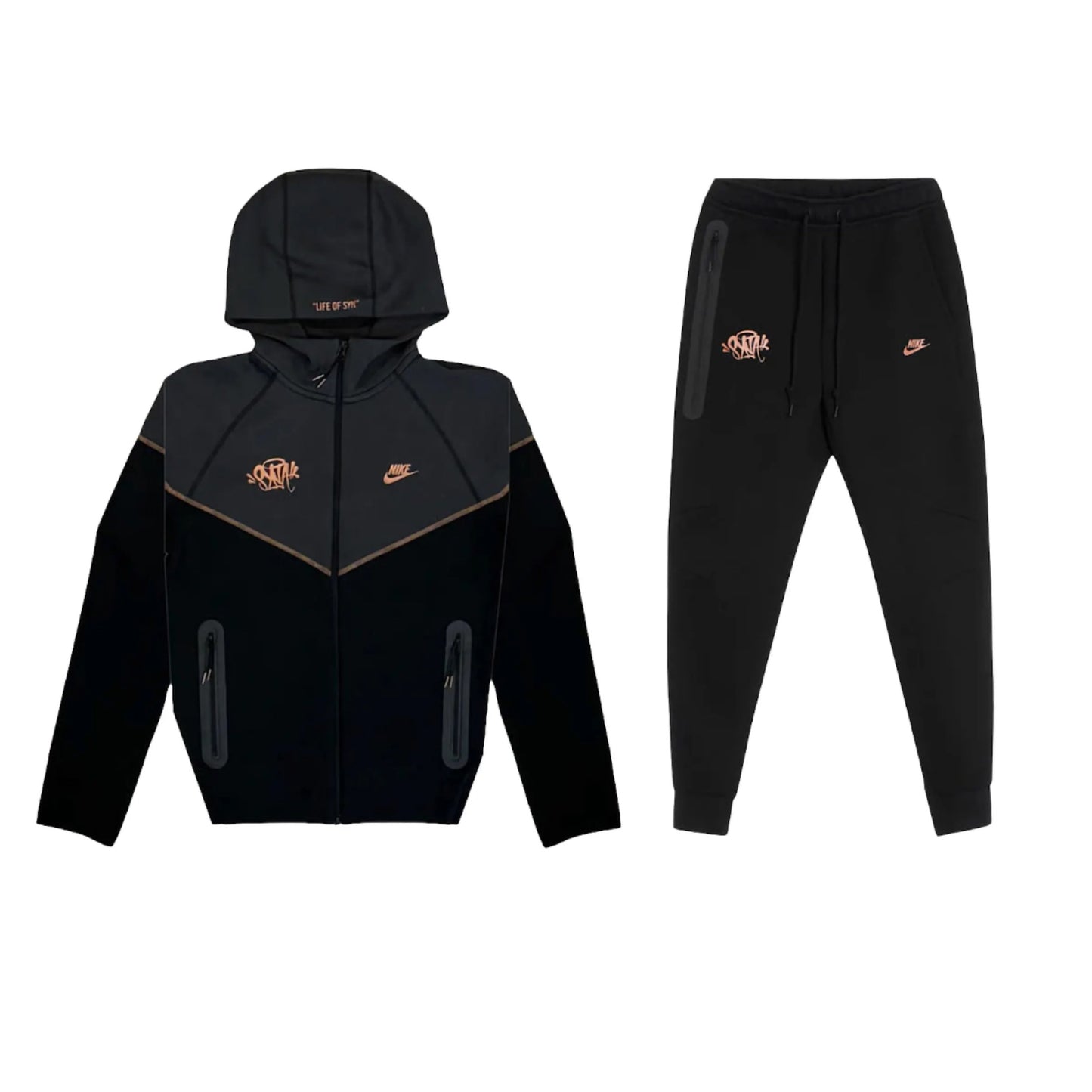 Nike Tech Fleece Tracksuit x Syna World x Central Cee (Black Rose Gold)
