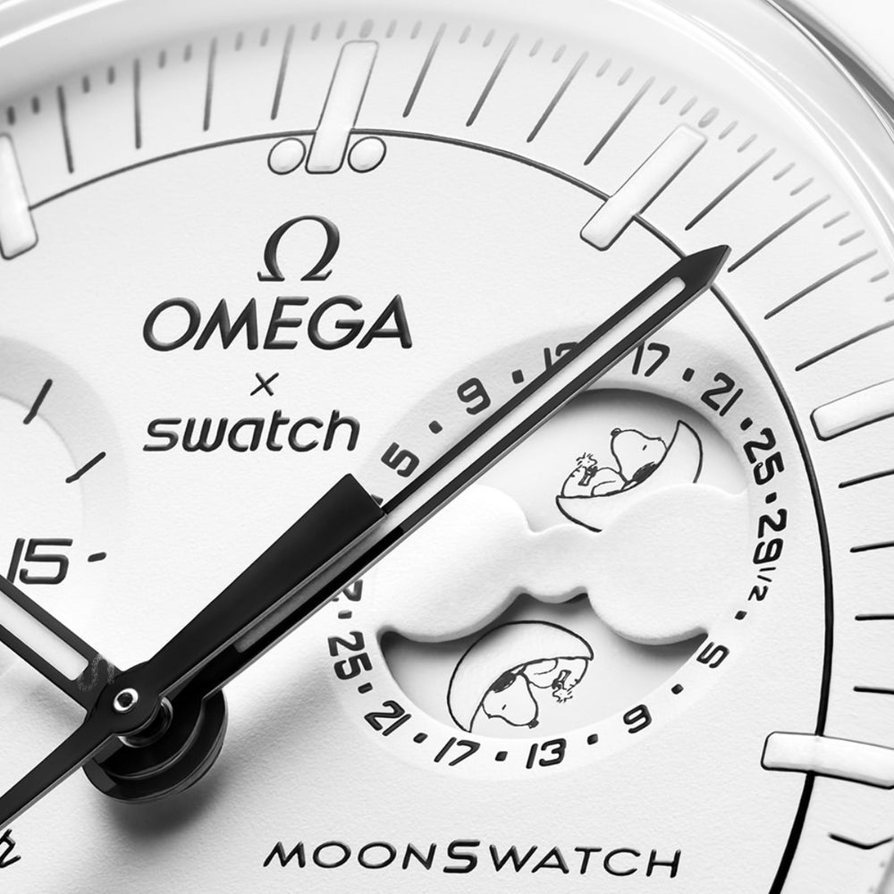 
                  
                    Swatch x Omega Moonswatch Mission to the Moonphase (Snoopy)
                  
                