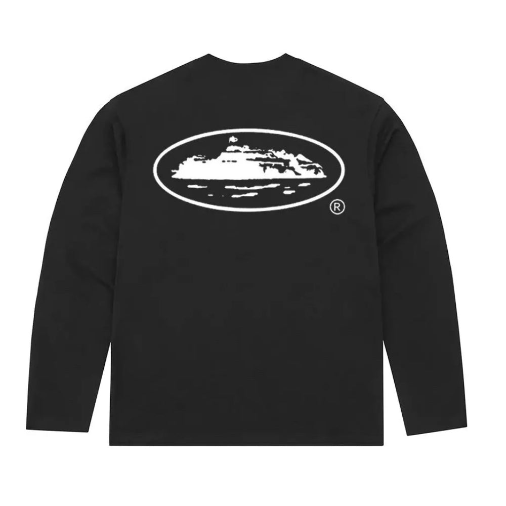 Corteiz OG Island Logo Longsleeve Tee Black