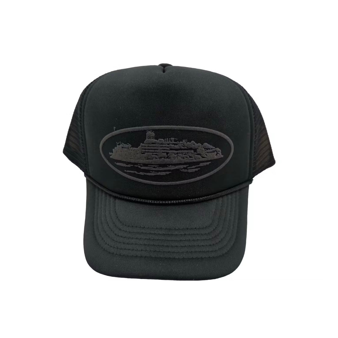 Corteiz Alcatraz Trucker Hat Triple Black
