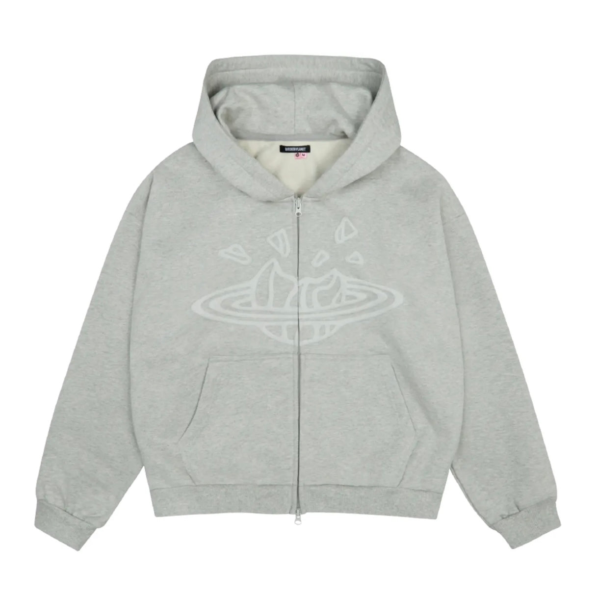 Broken Planet Market Ash Heather Grey Zip Up Hoodie