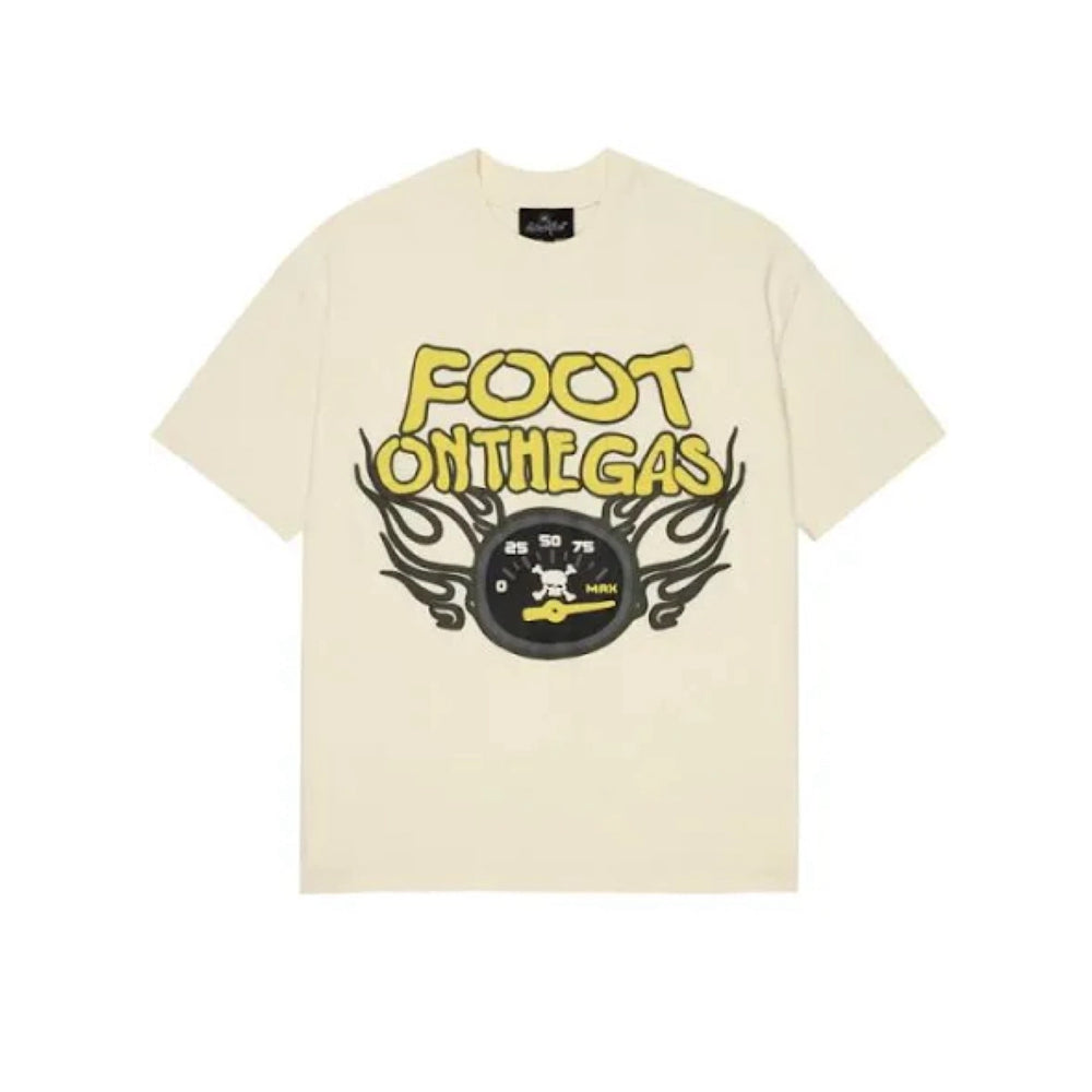 Broken Planet Market Foot on the Gas T-Shirt Vanilla White