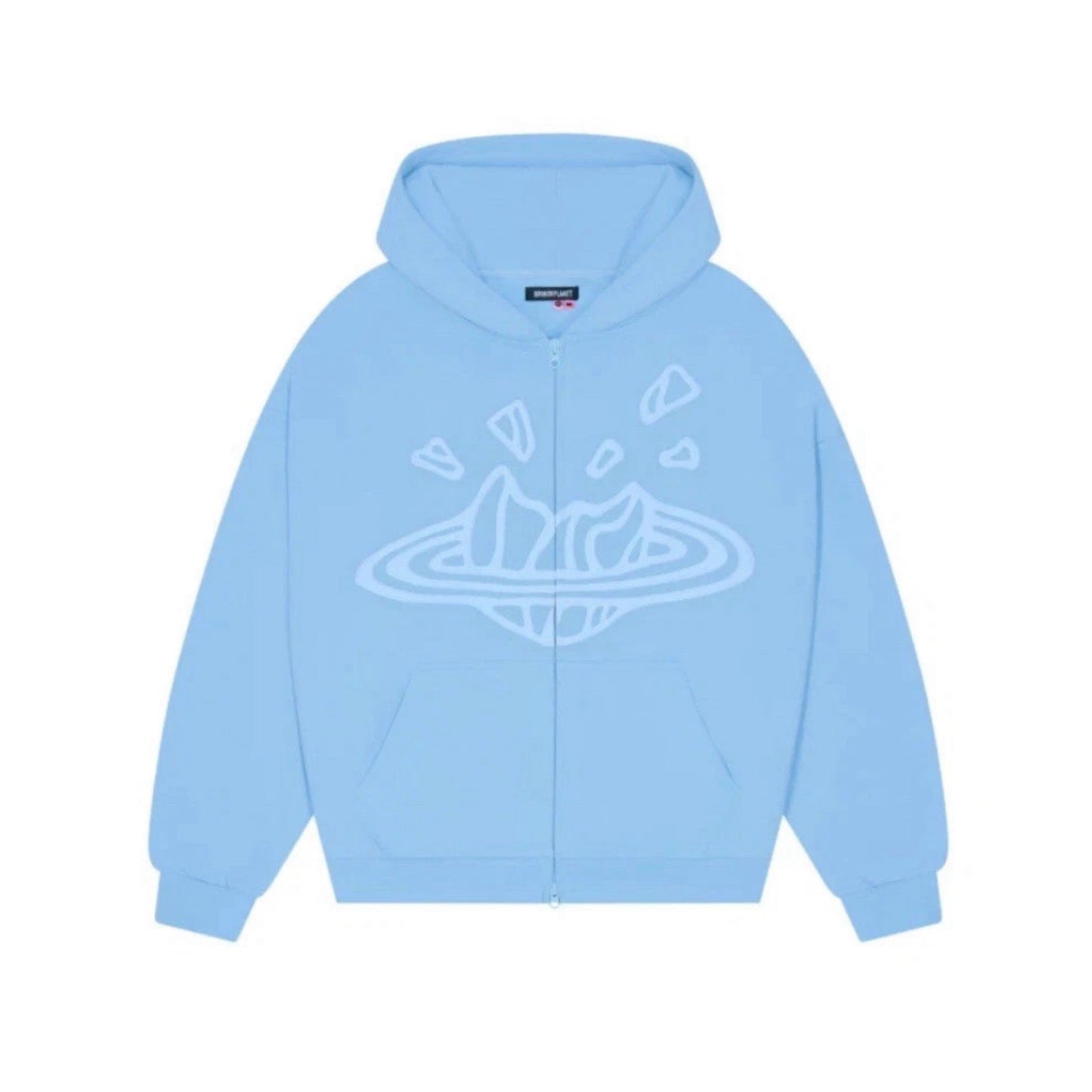 Broken Planet Zip Up Hoodie Sky Blue