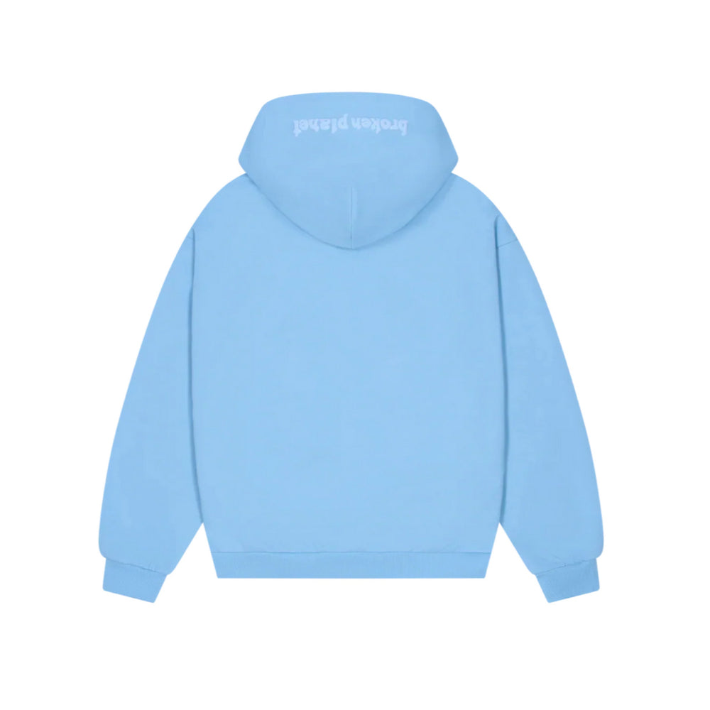 Broken Planet Zip Up Hoodie Sky Blue