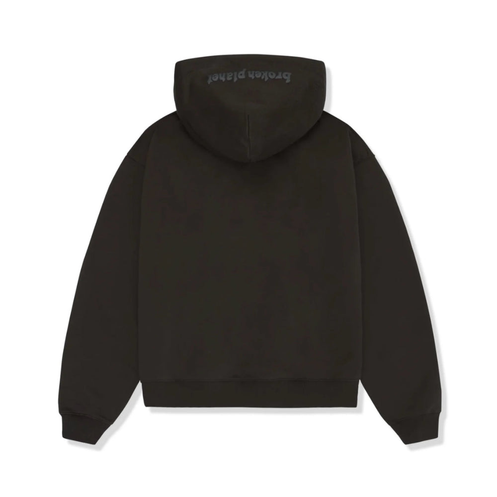 Broken Planet Zip Up Hoodie Midnight Black