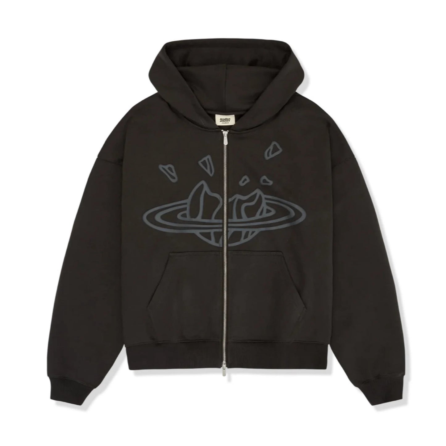 Broken Planet Zip Up Hoodie Midnight Black