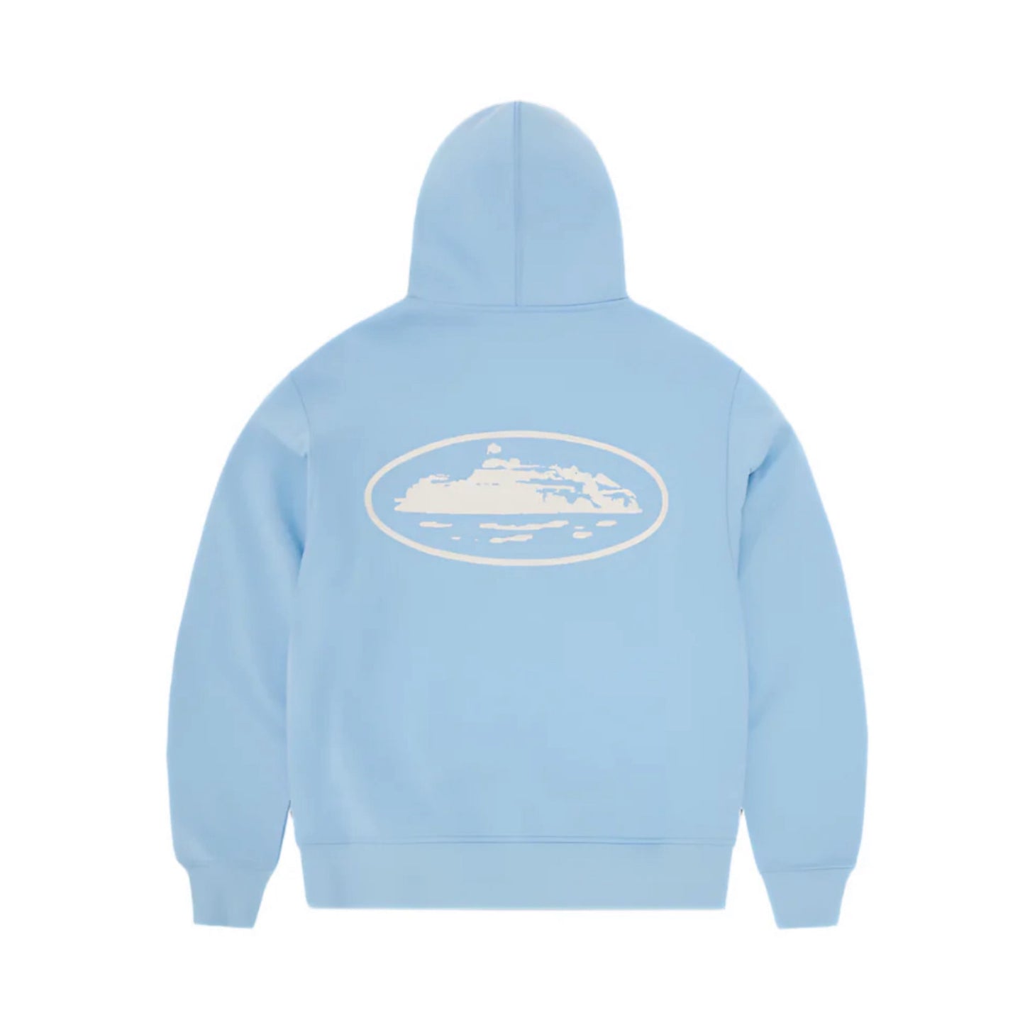 Corteiz Island Puff Print Zip Hoodie Baby Blue