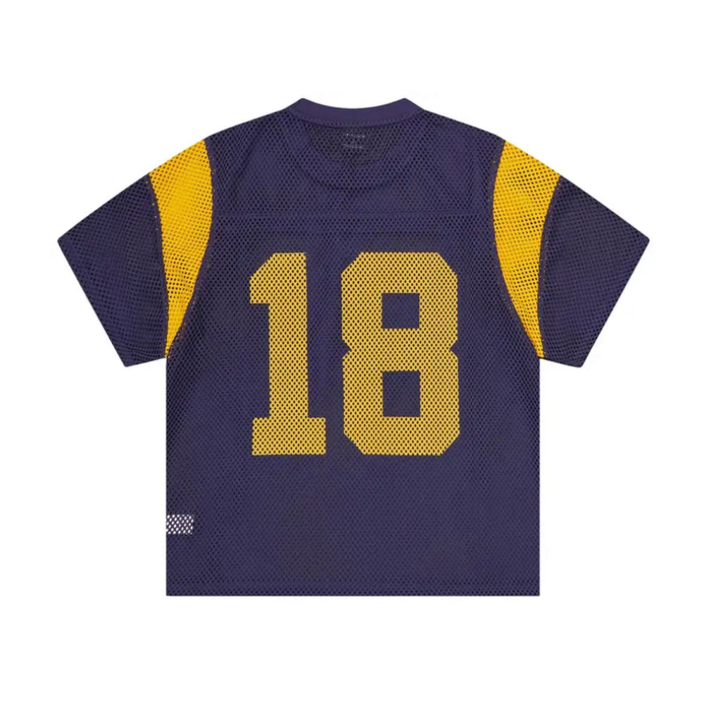 Corteiz Open Mesh Panel Jersey Navy/Yellow