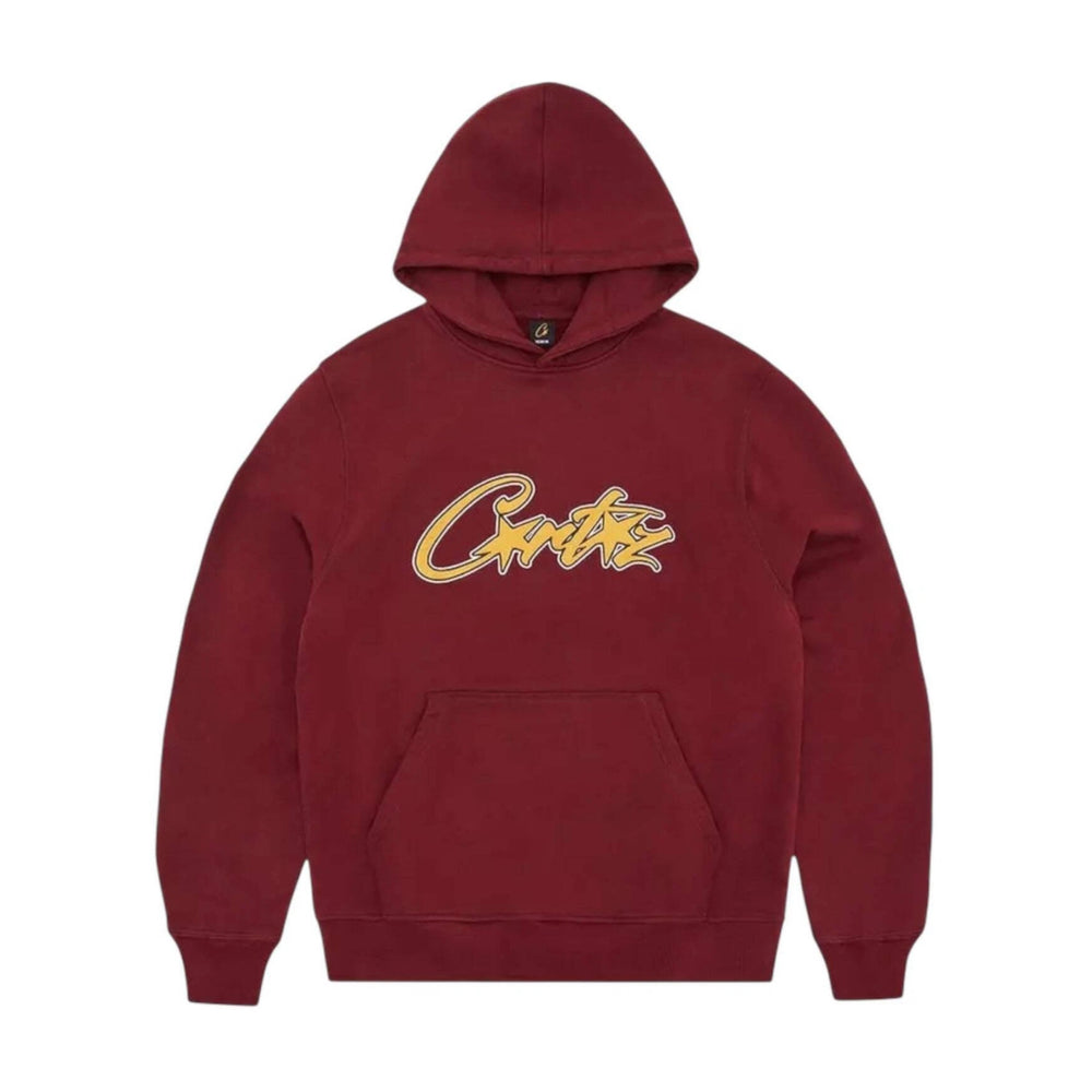 Corteiz Satin Applique Allstarz Hoodie Maroon