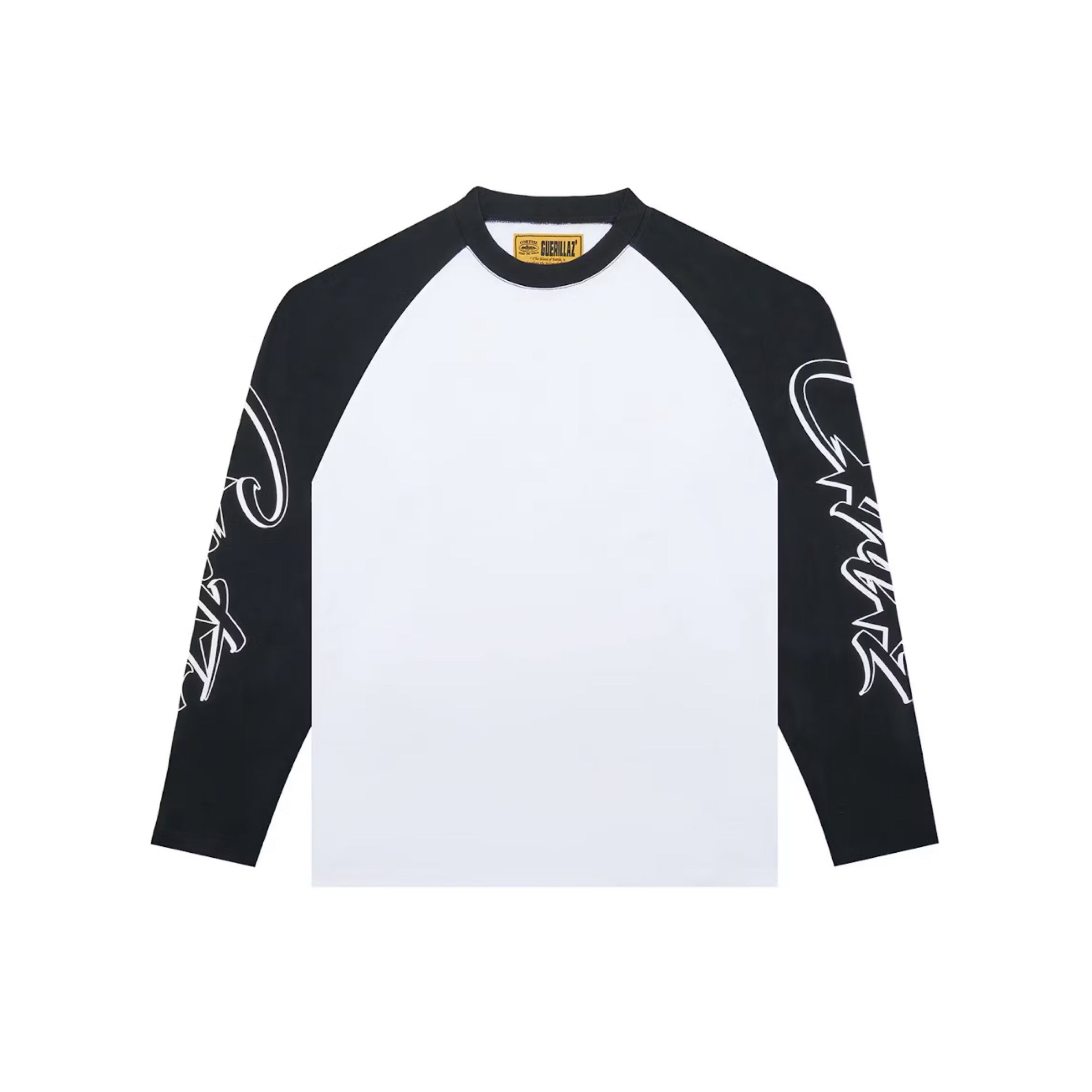Corteiz ラグランロンT M ALLSTARZロゴ UK限定 Corteiz Allstarz Raglan LS Tee (White & Black) – Crep Exclusive