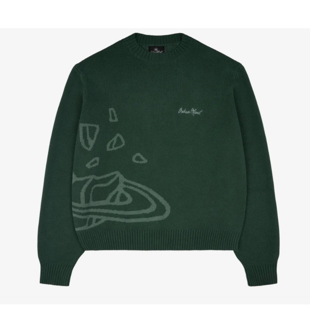 Broken Planet Knit Sweater Forest Green