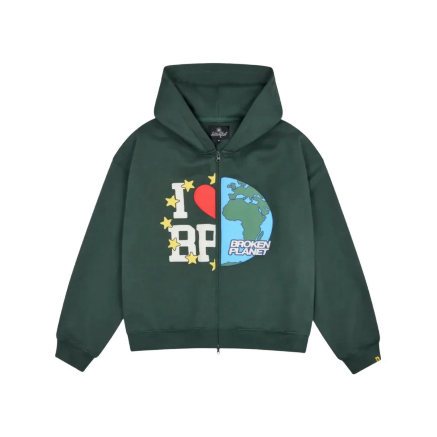 Broken Planet (My Planet) Zip-Up Hoodie Emerald Green