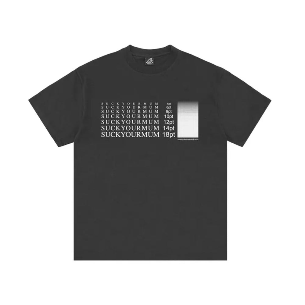 Corteiz Times New Roman Black T Shirt