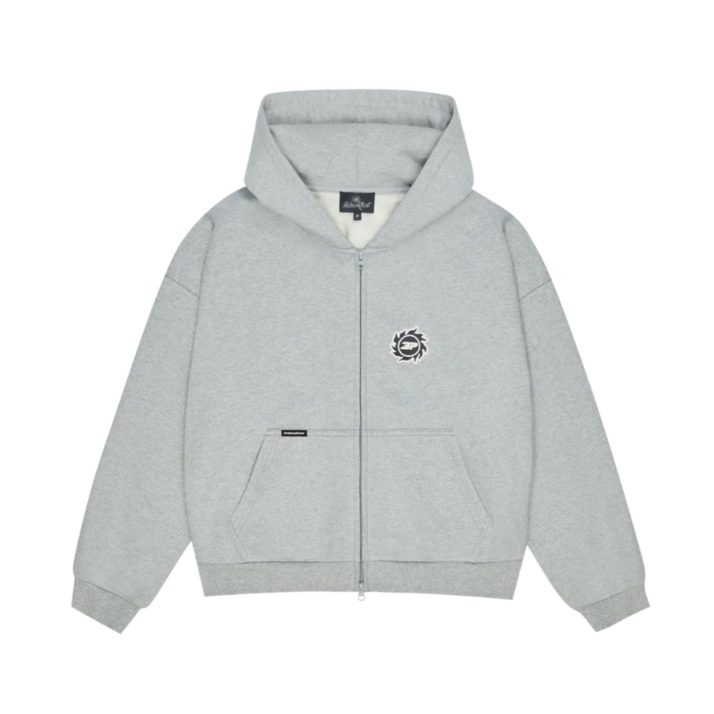 Broken Planet Sun Zip-Up Hoodie Heather Grey