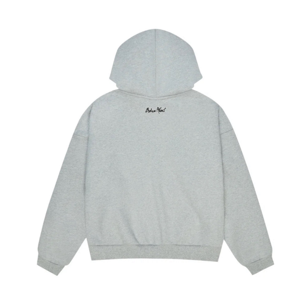 Broken Planet Sun Zip-Up Hoodie Heather Grey