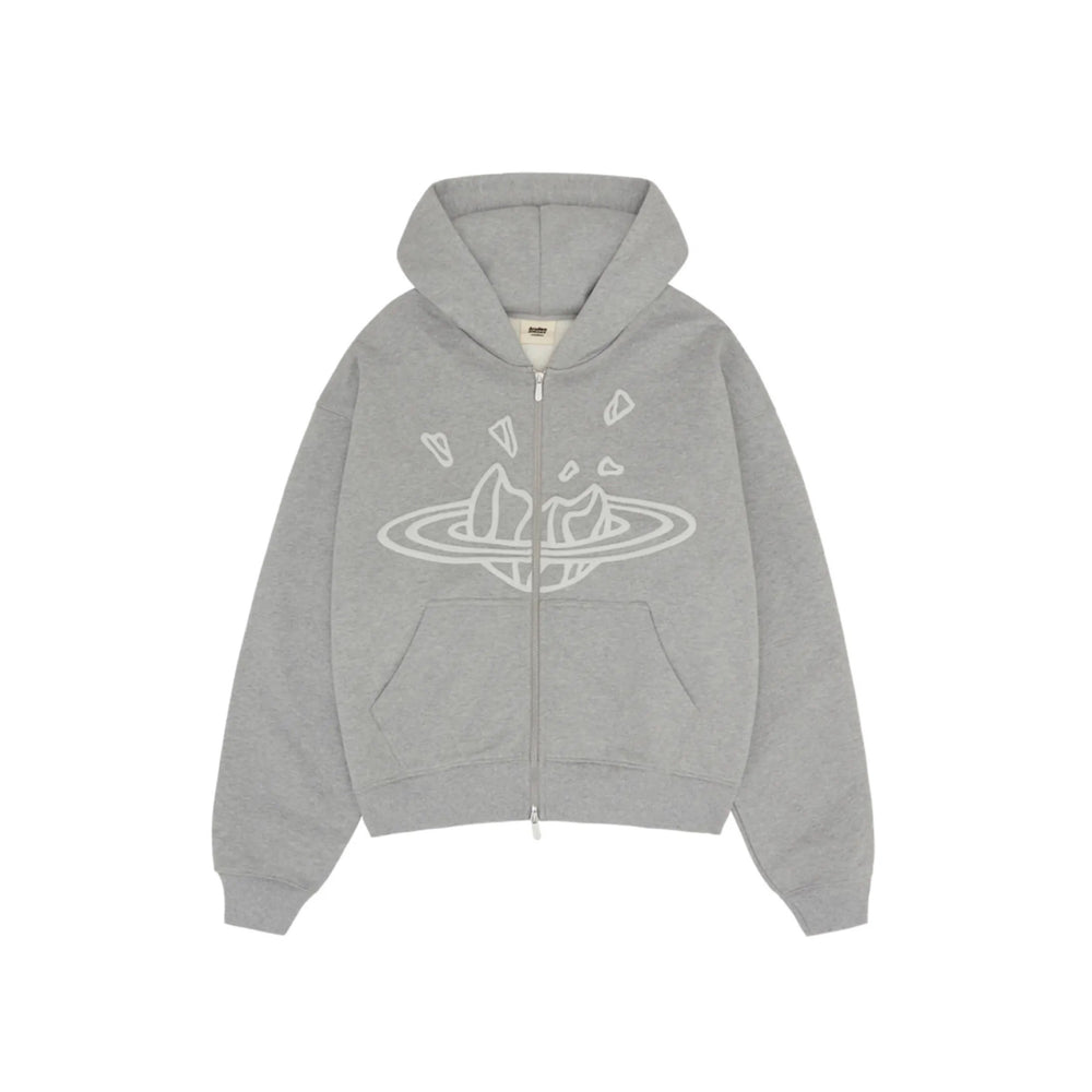 Broken Planet Market Heather Grey Zip Up Hoodie